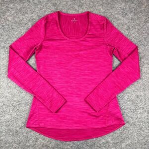 Athleta Striped Chi Top Long Sleeve Pink Womens Small S